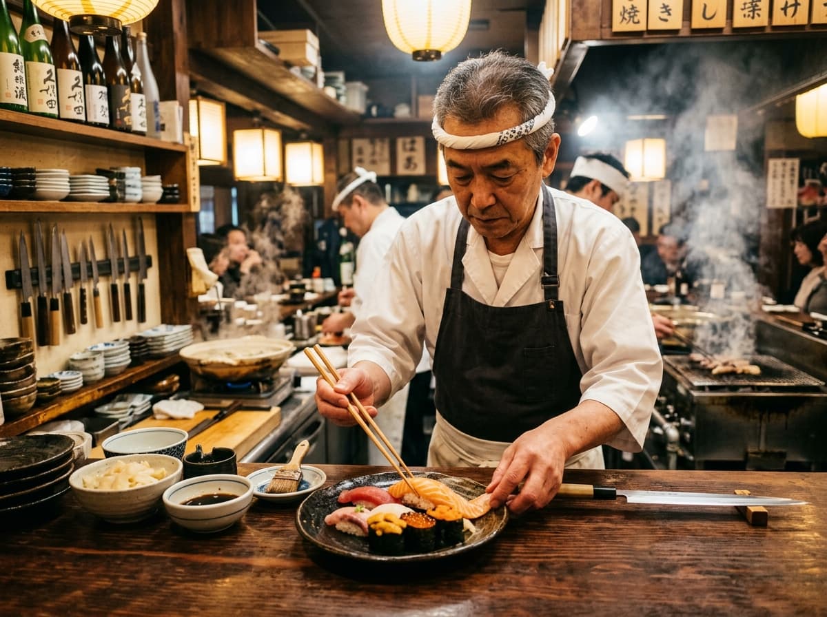 Our chef crafting sushi
